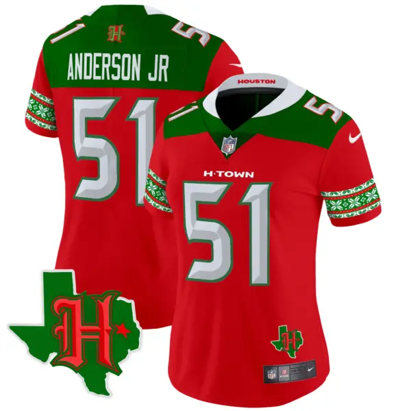 Womens Houston Texans 2024 Christmas Vapor Limited Jersey Will Anderson Jr Jersey Red