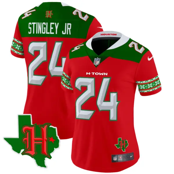 Womens Houston Texans 2024 Christmas Vapor Limited Jersey Derek Stringley Jr Jersey Red