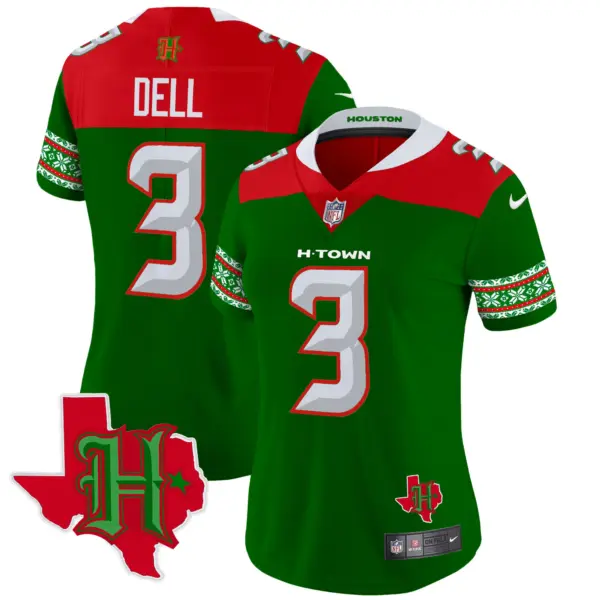 Womens Houston Texans 2024 Christmas Vapor Limited Jersey Tank Dell Jersey Green