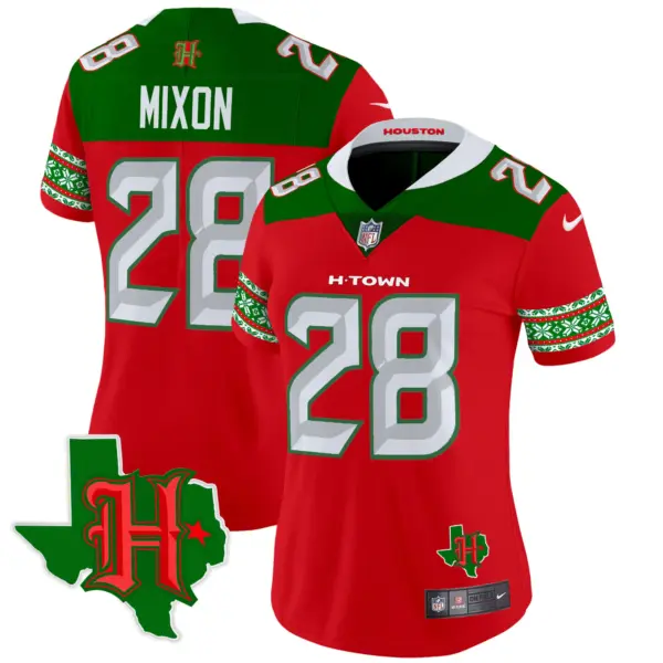 Womens Houston Texans 2024 Christmas Vapor Limited Jersey Joe Mixon Jersey Red