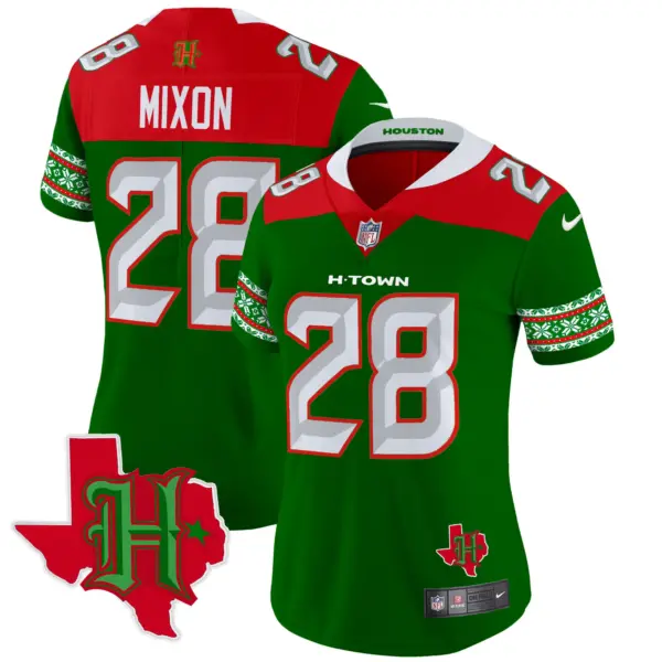 Womens Houston Texans 2024 Christmas Vapor Limited Jersey Joe Mixon Jersey Green