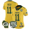 Womens Green Bay Packers 100Th Season Home Patch Cheese Vapor Limited Jersey Jayden Reed Jersey Gold
