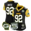 Womens Green Bay Packers 100Th Season Home Patch Cheese Vapor Limited Jersey Reggie White Jersey Black