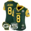 Womens Green Bay Packers 100Th Season Home Patch Cheese Vapor Limited Jersey Josh Jacobs Jersey Green
