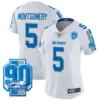 Womens Detroit Lions 90Th Year Patch Vapor Limited Jersey David Montgomery Jersey White