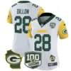 Womens Green Bay Packers 100Th Season Home Patch Cheese Vapor Limited Jersey AJ Dilon Jersey White
