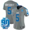 Womens Detroit Lions 90Th Year Patch Vapor Limited Jersey David Montgomery Jersey Gray