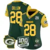 Womens Green Bay Packers 100Th Season Home Patch Cheese Vapor Limited Jersey AJ Dilon Jersey Green