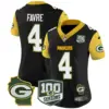 Womens Green Bay Packers 100Th Season Home Patch Cheese Vapor Limited Jersey Brett Favre Jersey Black