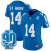 Womens Detroit Lions 90Th Year Patch Vapor Limited Jersey Stbrown Jersey Blue