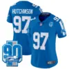 Womens Detroit Lions 90Th Year Patch Vapor Limited Jersey Hutchinson Jersey Blue