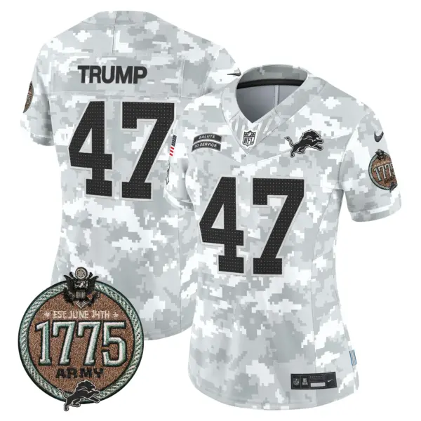 Womens Detroit Lions 2024 Salute To Service Establishment Year Patch Vapor Limited Jersey Donald Trump Jersey Army