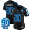 Womens Detroit Lions 90Th Year Patch Vapor Limited Jersey Barry Sanders Jersey Black