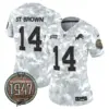 Womens Detroit Lions 2024 Salute To Service Establishment Year Patch Vapor Limited Jersey Stbrown Jersey Air Force