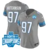 Womens Detroit Lions 2023 NFC North Division Champions Patch Vapor Jersey Hutchinson Jersey Gray