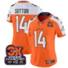 Womens Denver Broncos 3 Time Champions Patch Vapor Limited Jersey Courtland Sutton Jersey Orange Alternate