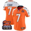 Womens Denver Broncos 3 Time Champions Patch Vapor Limited Jersey John Elway Jersey Orange Alternate