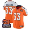 Womens Denver Broncos 3 Time Champions Patch Vapor Limited Jersey Javonte Williams Jersey Orange Alternate
