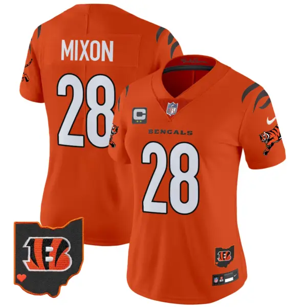 Womens Cincinnati Bengals 2024 Vapor Limited Jersey Joe Mixon Jersey Orange