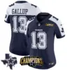Womens Dallas Cowboys 2023 NFC East Champions Patch Vapor Jersey Michael Gallup Jersey Alternate Navy