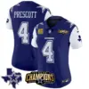 Womens Dallas Cowboys 2023 NFC East Champions Patch Vapor Jersey Dak Prescott Jersey Royal