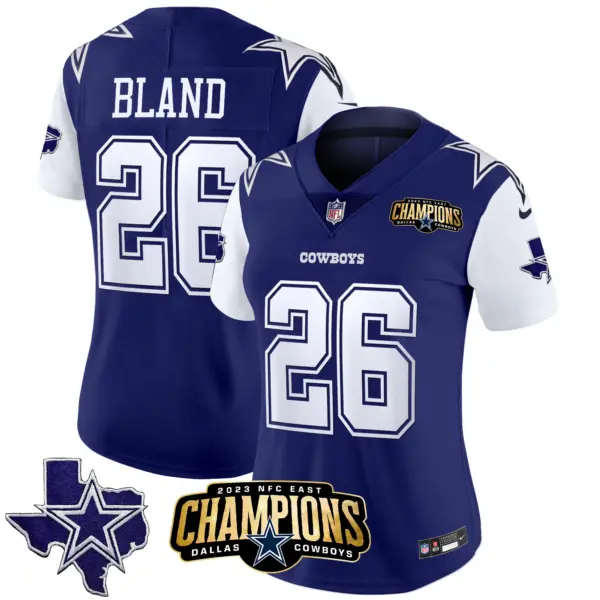 Womens Dallas Cowboys 2023 NFC East Champions Patch Vapor Jersey Daron Bland Jersey Royal