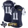 Womens Dallas Cowboys 2023 NFC East Champions Patch Vapor Jersey Micah Parsons Jersey Navy