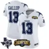 Womens Dallas Cowboys 2023 NFC East Champions Patch Vapor Jersey Michael Gallup Jersey White