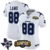 Womens Dallas Cowboys 2023 NFC East Champions Patch Vapor Jersey Ceedee Lamb Jersey White