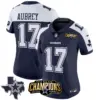 Womens Dallas Cowboys 2023 NFC East Champions Patch Vapor Jersey Brandon Aubrey Jersey Alternate Navy