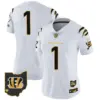 Womens Cincinnati Bengals 2024 Gold Vapor Limited Jersey #1 Team Jersey White Gold