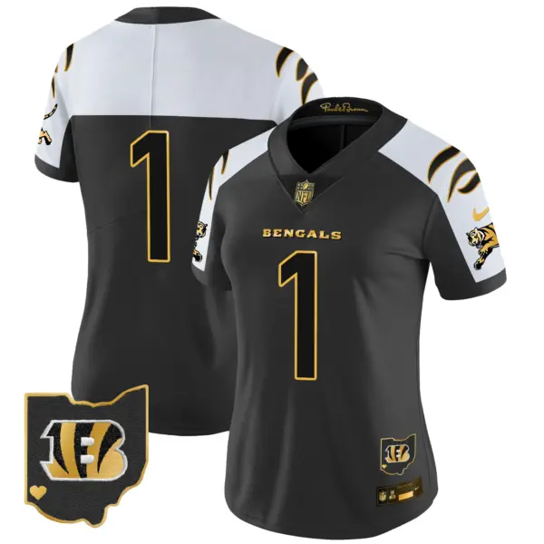 Womens Cincinnati Bengals 2024 Gold Vapor Limited Jersey #1 Team Jersey Alternate