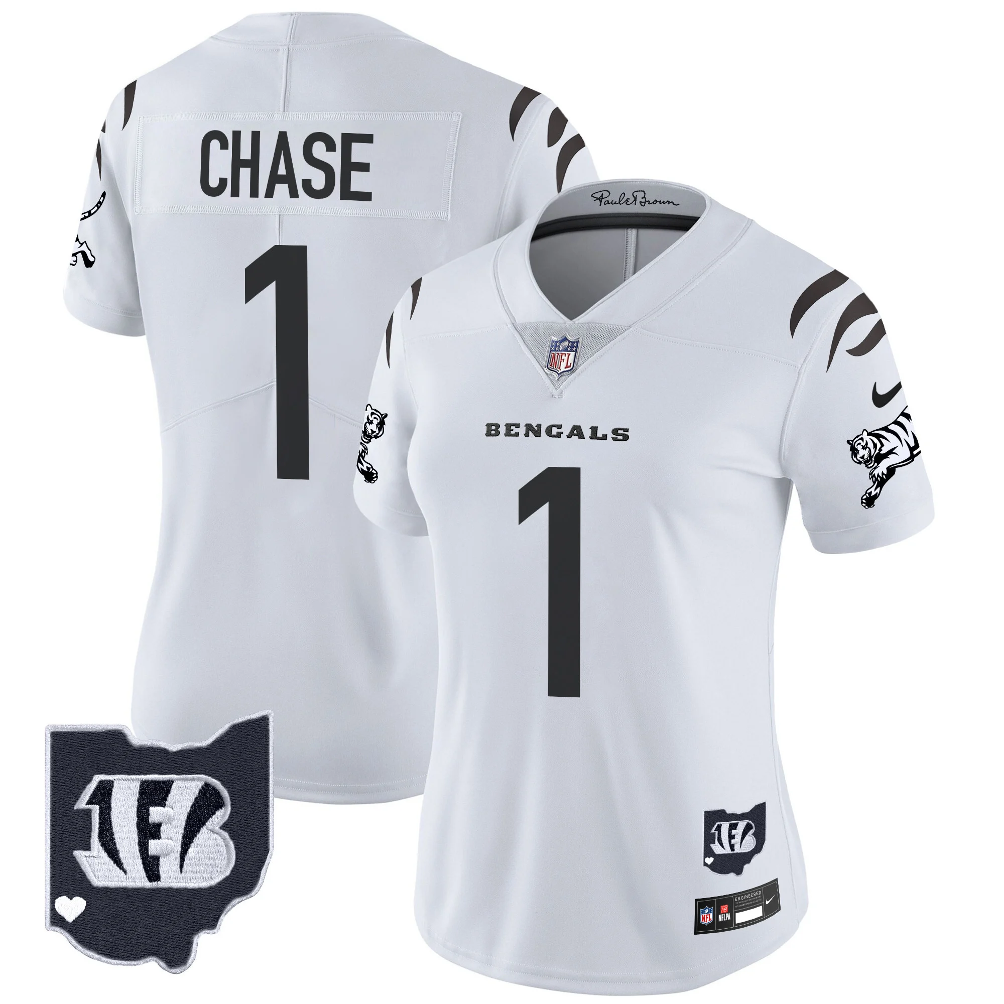 Womens Cincinnati Bengals 2024 Vapor Limited Jersey Ja’marr Chase Jersey White Limited
