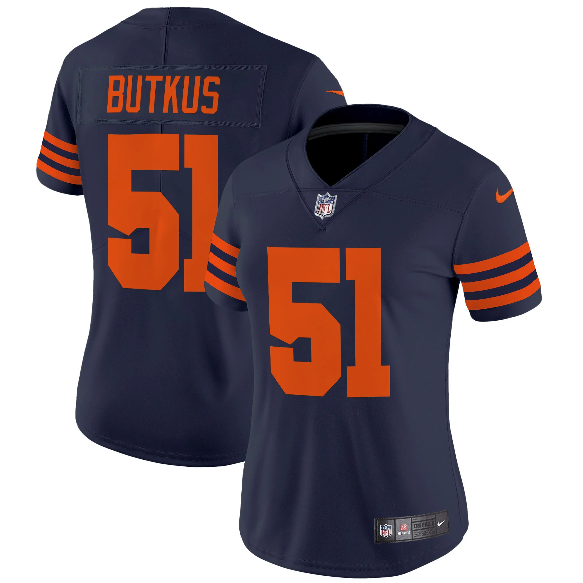 Womens Chicago Bears Throwback Vapor Limited Jersey Dick Butkus Jersey Navy