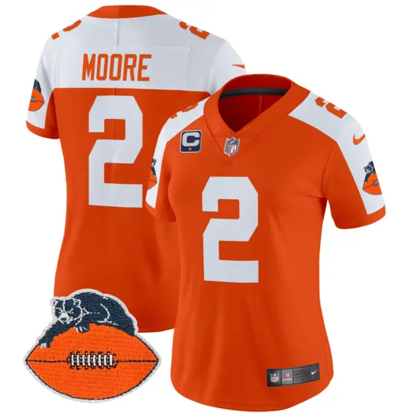 Womens Chicago Bears Throwback Vapor Limited Jersey DJ Moore Jersey Orange Alternate