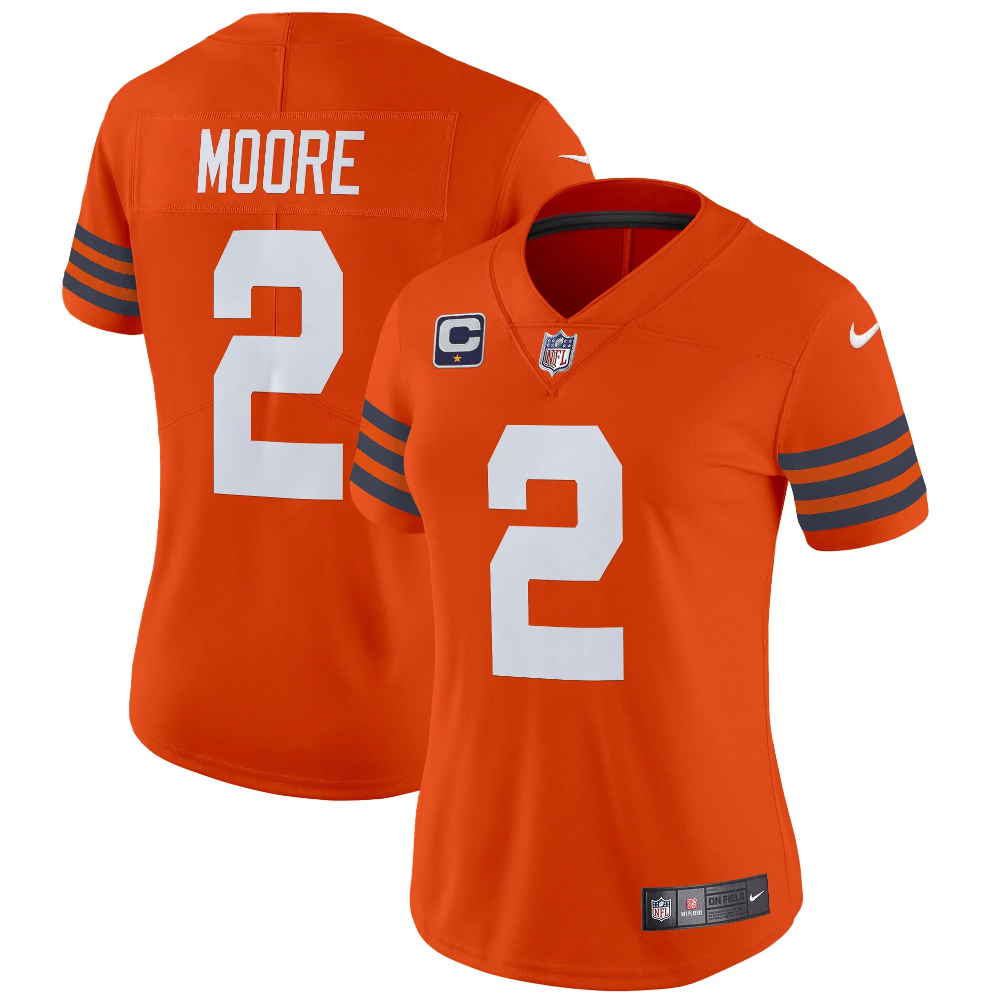 Womens Chicago Bears Throwback Vapor Limited Jersey DJ Moore Jersey Orange