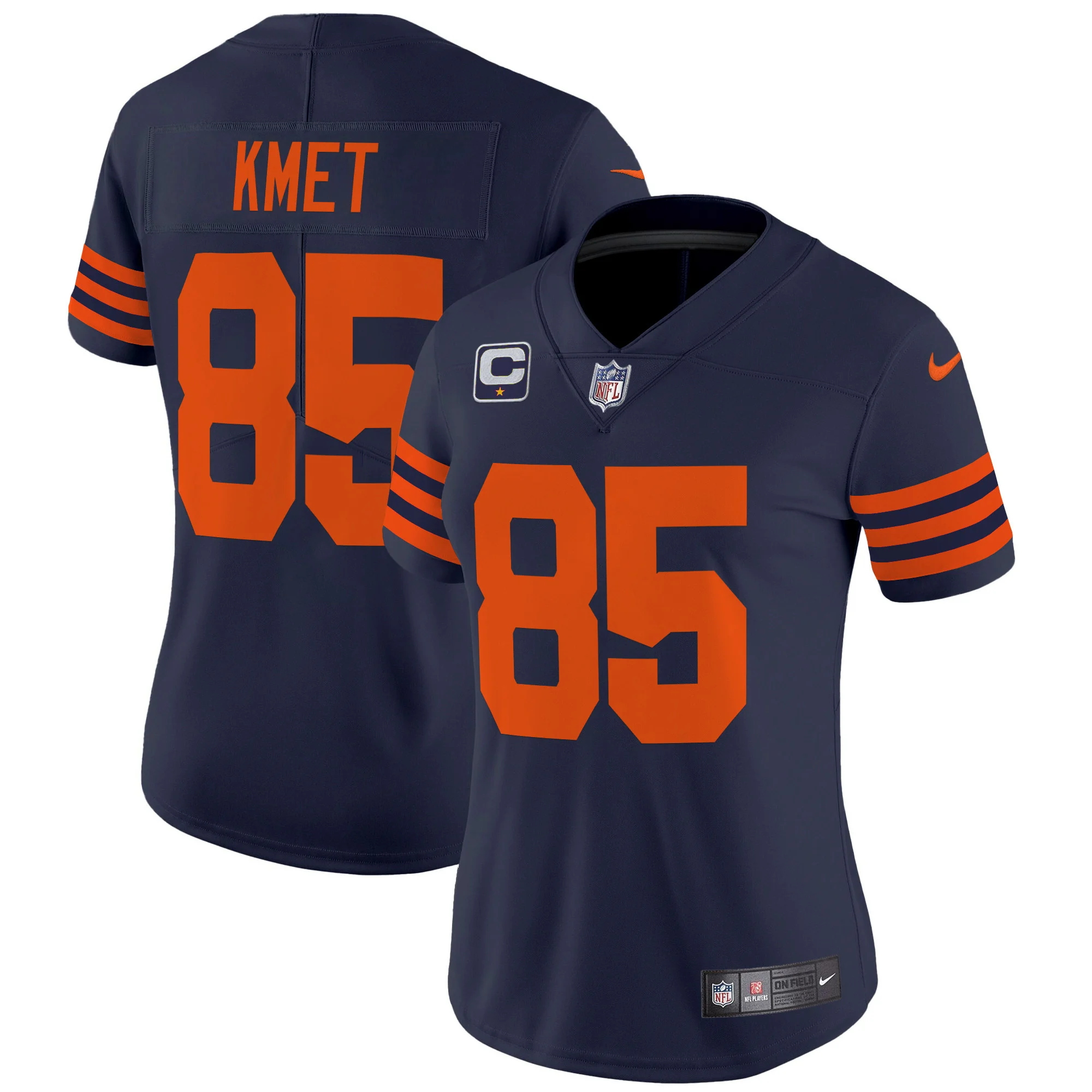 Womens Chicago Bears Throwback Vapor Limited Jersey Cole Kmet Jersey Navy