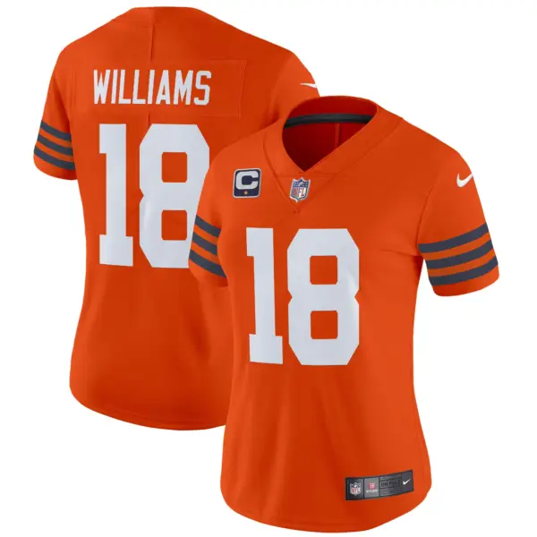 Womens Chicago Bears Throwback Vapor Limited Jersey Caleb Williams Jersey Orange