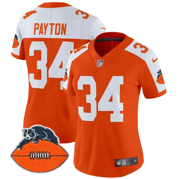 Womens Chicago Bears Throwback Vapor Limited Jersey Walter Payton Jersey Orange Alternate
