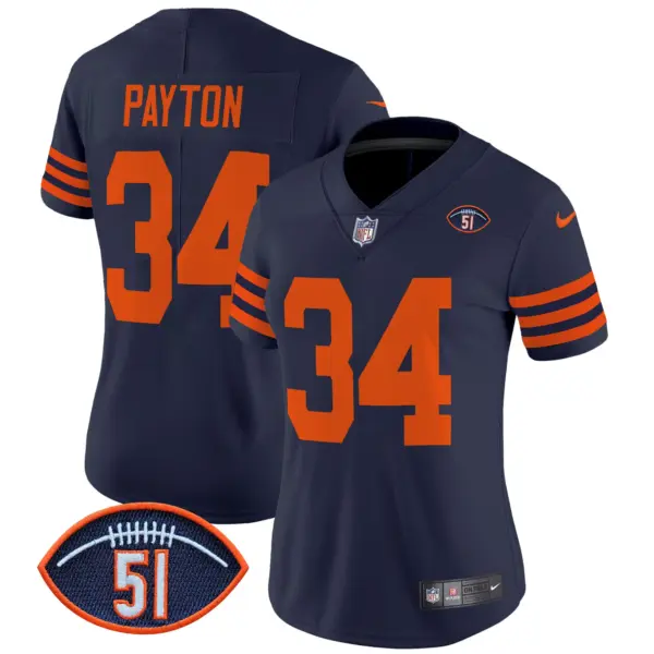 Womens Chicago Bears Dick Butkus Patch Throwback Vapor Limited Jersey Walter Payton Jersey Navy
