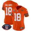 Womens Chicago Bears Dick Butkus Patch Throwback Vapor Limited Jersey Caleb Williams Jersey Orange