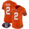 Womens Chicago Bears Dick Butkus Patch Throwback Vapor Limited Jersey DJ Moore Jersey Orange