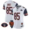 Womens Chicago Bears Illinois Patch Vapor Jersey Cole Kmet Jersey Navy Sleeves