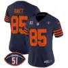 Womens Chicago Bears Dick Butkus Patch Throwback Vapor Limited Jersey Cole Kmet Jersey Navy