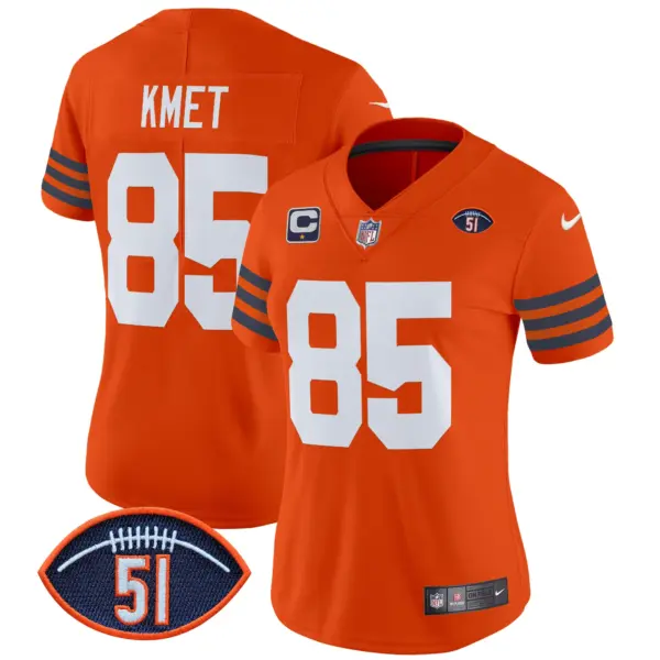 Womens Chicago Bears Dick Butkus Patch Throwback Vapor Limited Jersey Cole Kmet Jersey Orange