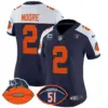 Womens Chicago Bears Dick Butkus Patch Throwback Vapor Limited Jersey DJ Moore Jersey Navy Alternate
