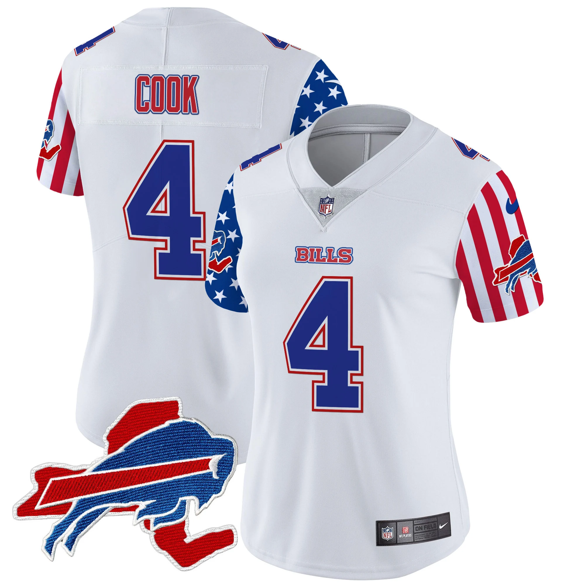 Womens Buffalo Bills American Style Vapor Limited Jersey James Cook Jersey White