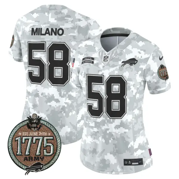 Womens Buffalo Bills 2024 Salute To Service Establishment Year Patch Vapor Limited Jersey Matt Milano Jersey Army