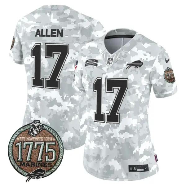 Womens Buffalo Bills 2024 Salute To Service Establishment Year Patch Vapor Limited Jersey Josh Allen Jersey Marines