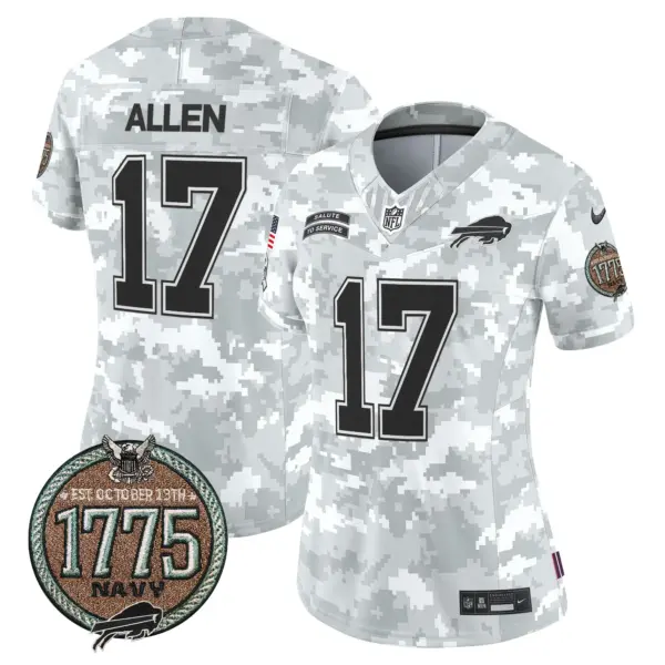 Womens Buffalo Bills 2024 Salute To Service Establishment Year Patch Vapor Limited Jersey Josh Allen Jersey Navy